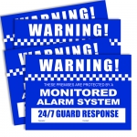 Alarm Warning Stickers A4 Size (2 x Front 2 x Rear)
